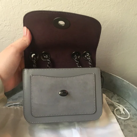 NWT Gray Coach Madison 16 Turnlock Mini Bag - Picture 7 of 10